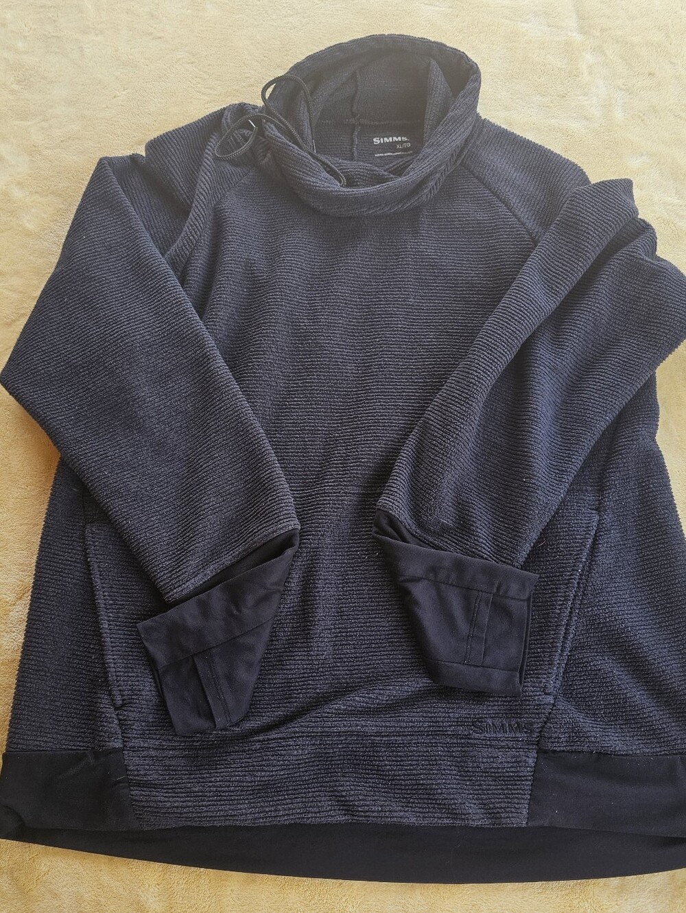 Simms Women's Charcoal Textured Funnel-Neck Pullover